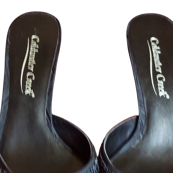 Coldwater Creek Womens Black Textured Fabric Sequin Kitten Heel Mules Holidays - Picture 4 of 15